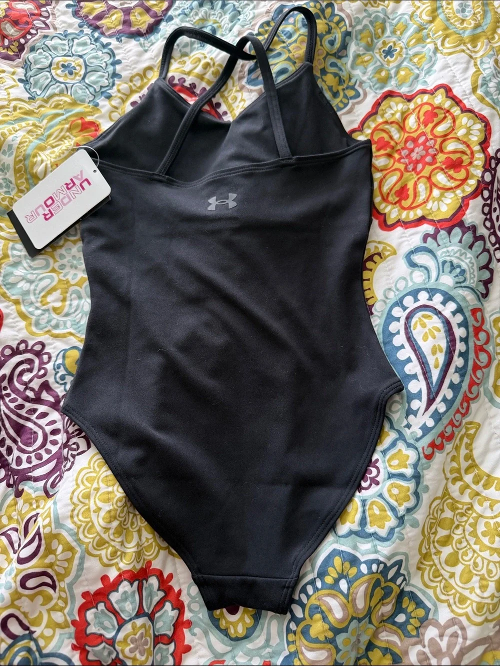Under Armour Black Girls' Dance Leotard with Crossback Straps